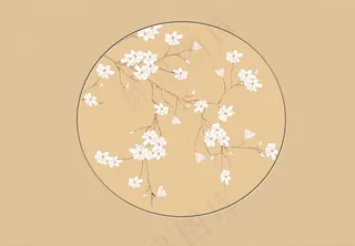 中式古典梅花花朵背景墙图片
