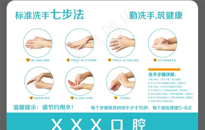 七步洗手法图片ai矢量模版下载