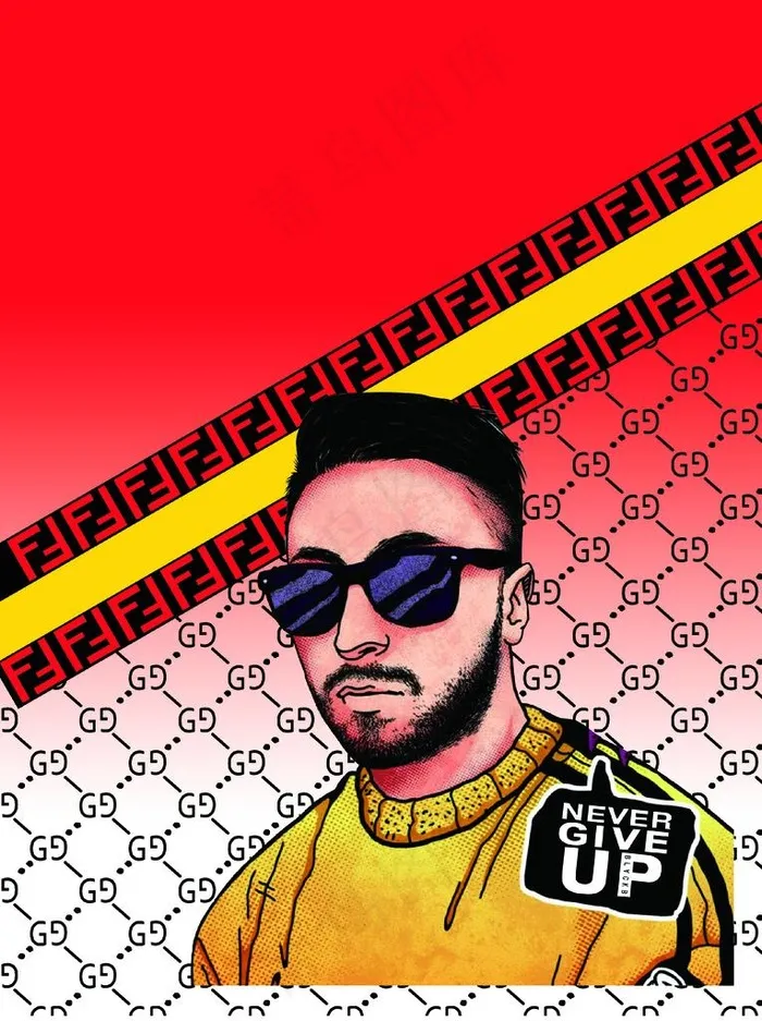 大牌花型 嘻哈 渐变图片