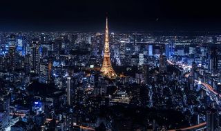 日本 东京 全景 塔 夜景图片