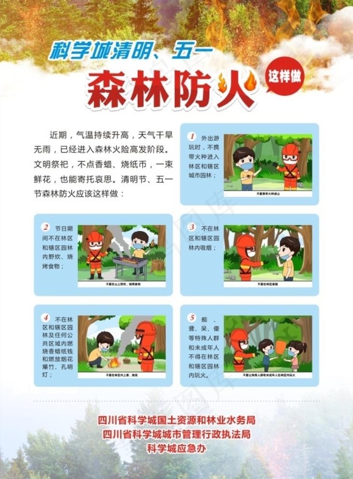 森林防火海报图片cdr矢量模版下载