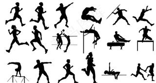 体育运动人物剪影图片