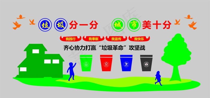 垃圾分类文化墙图片cdr矢量模版下载