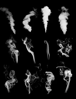 水墨白色烟雾蒸腾效果素材图片