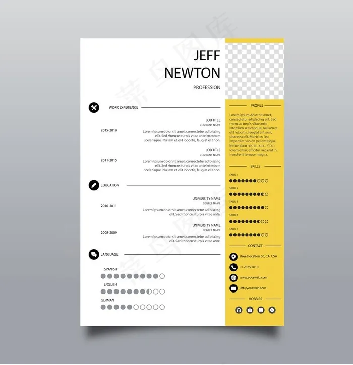 简历模板图片eps,ai矢量模版下载