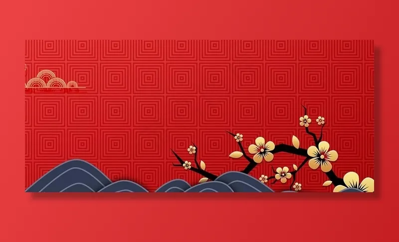 国潮背景图片psd模版下载