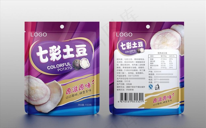 土豆包装 薯片图片cdr矢量模版下载