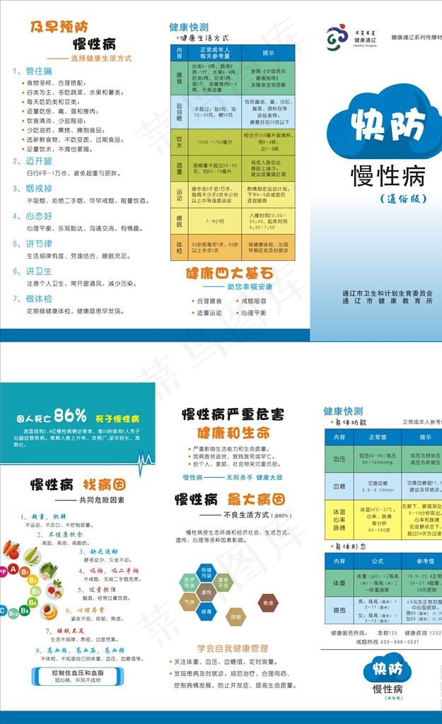 快防慢性病折页图片cdr矢量模版下载