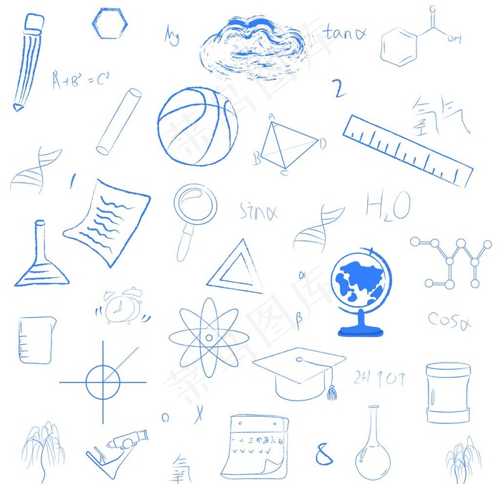 黑板粉笔画图片ai矢量模版下载