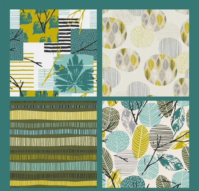 树叶印花图片ai矢量模版下载