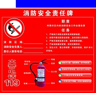 消防安全责任牌图片