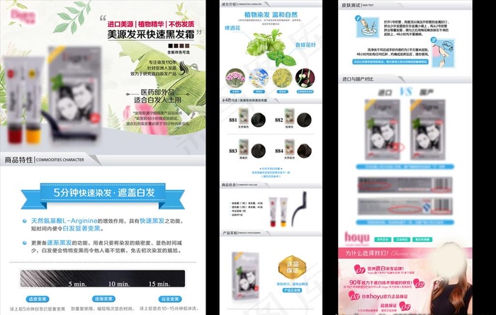 淘宝 产品内页模板 染发剂图片(790X10464(DPI:72))psd模版下载