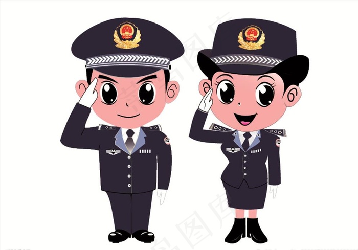 警察图片ai矢量模版下载