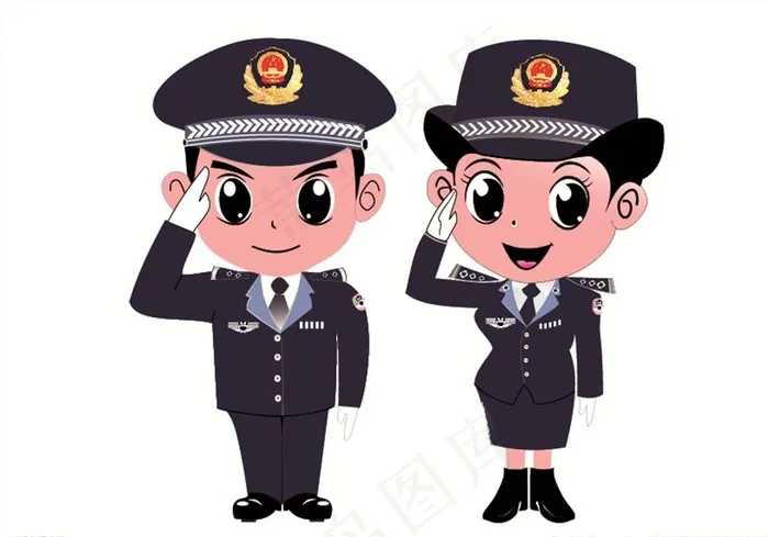 警察图片ai矢量模版下载