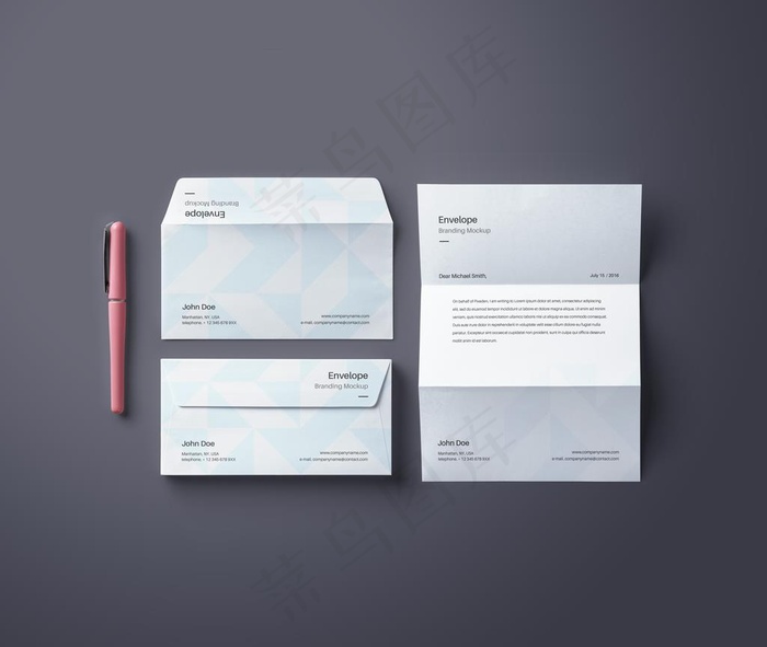 信封 信纸样机图片