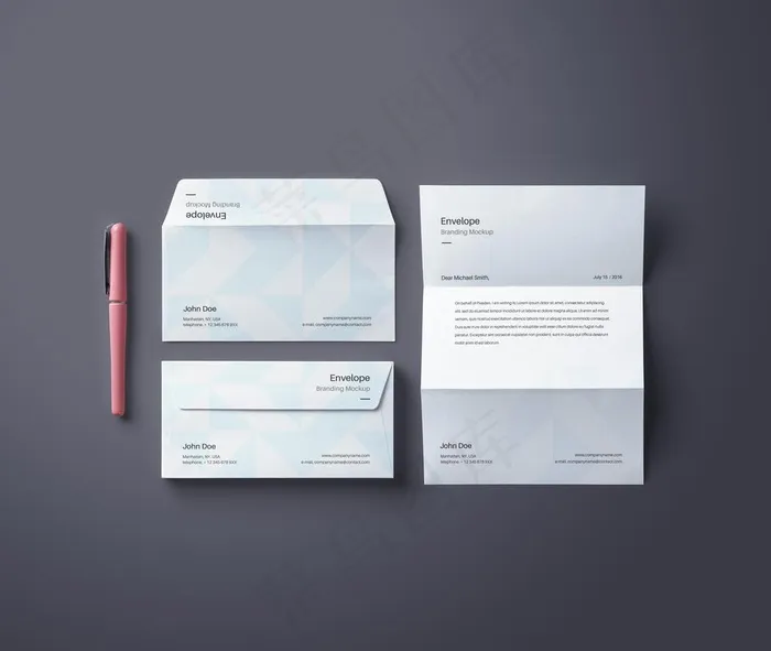 信封 信纸样机图片(8000X7000(DPI:300))psd模版下载