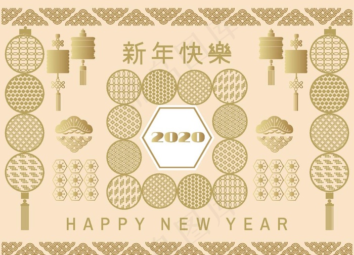 喜庆新年创意海报图片eps,ai矢量模版下载