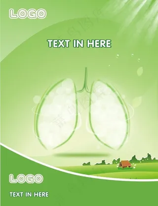 绿色健康肺部海报单页图片