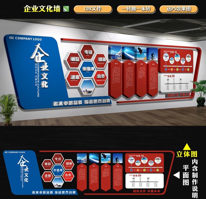 企业文化墙图片(210X297)cdr矢量模版下载