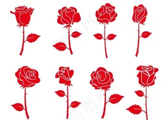 矢量玫瑰花图片
