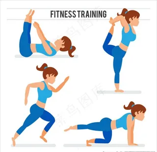 女子健身减肥健美插图图片