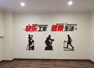 文体室背景墙 健身房 文化墙图片