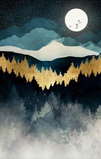 北欧现代抽象风景装饰画图片