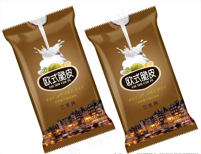 雪糕包装图片psd模版下载