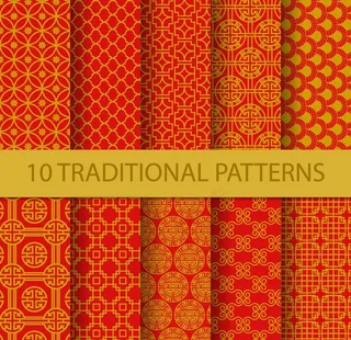 红底中式边框花纹图片