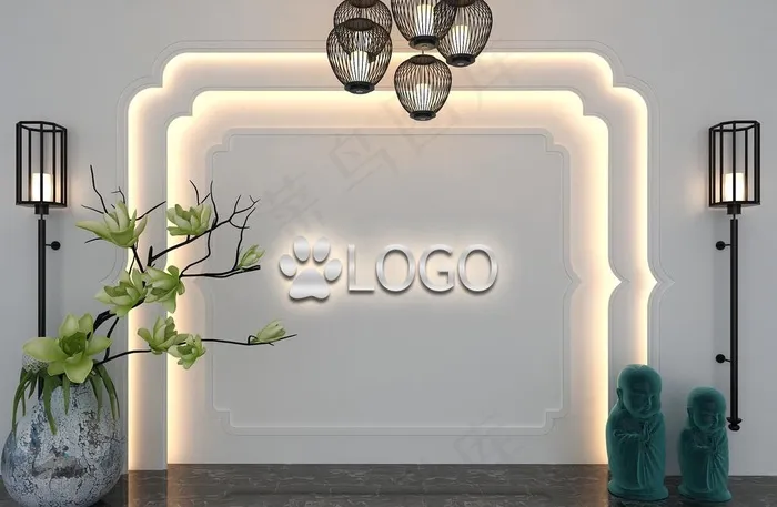 场景logo样机图片psd模版下载