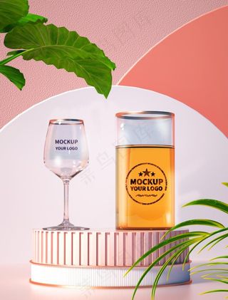 玻璃杯样机图片