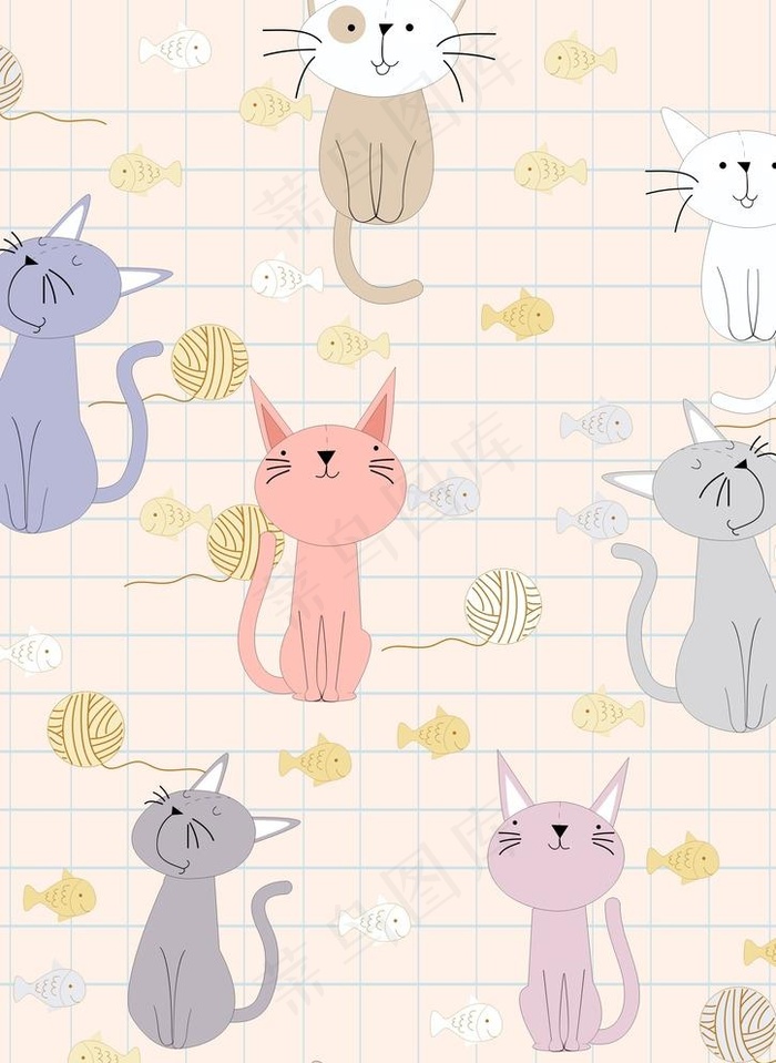 卡通图案卡通动物猫咪手机壳印花图片