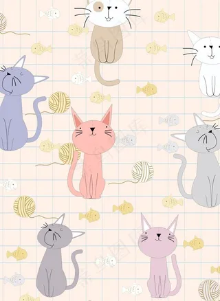 卡通图案卡通动物猫咪手机壳印花图片