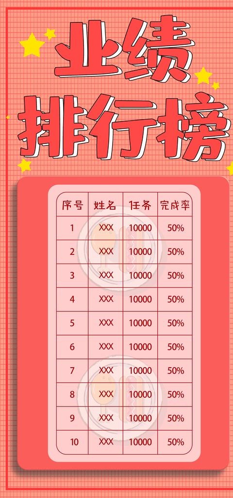 业绩完成排行图片(4724X9449(DPI:300))psd模版下载