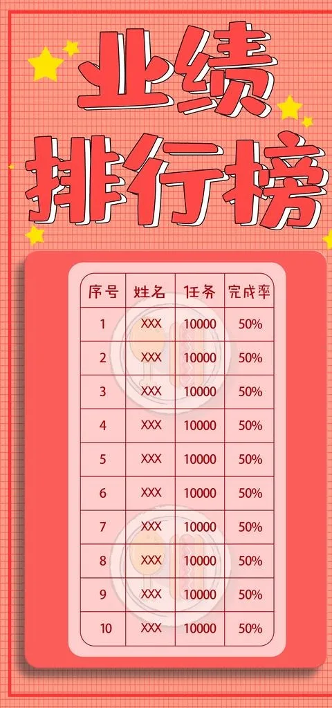 业绩完成排行图片(4724X9449(DPI:300))psd模版下载