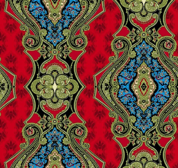 数码印花大牌腰果花女装图片