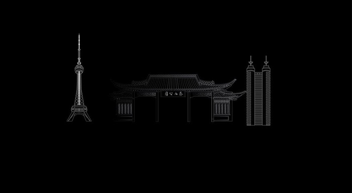 泰州线稿建筑图片ai矢量模版下载