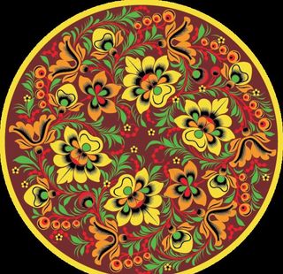 圆形矢量花蔓图案图片