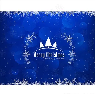 蓝色雪花背景图片