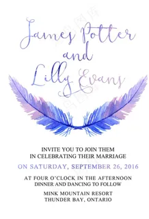 小清新水彩邀请函设计图片