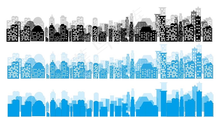 城市剪影图片ai矢量模版下载
