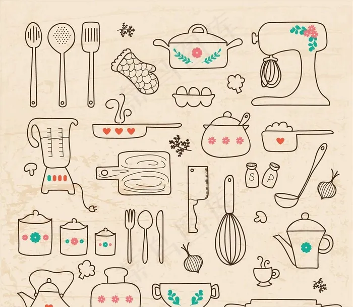 厨房具图纸图片ai矢量模版下载