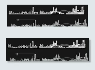 高楼大厦线条图图片