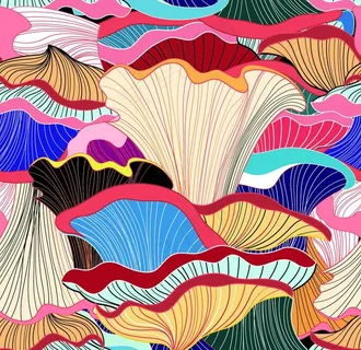 线条伞蘑菇云线条图片