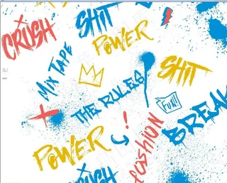 字母 手绘 草写 印花设计 面图片