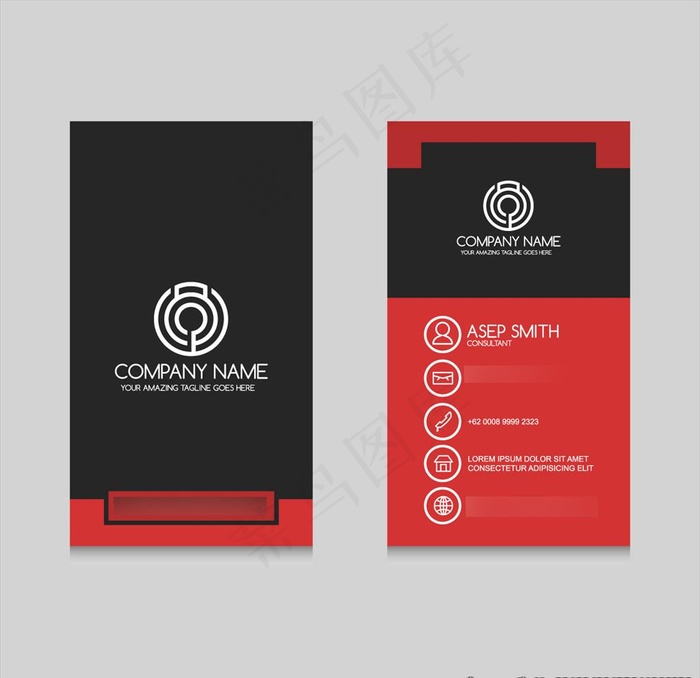 竖版名片模版图片