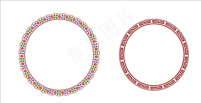 圆花纹边框图片cdr矢量模版下载