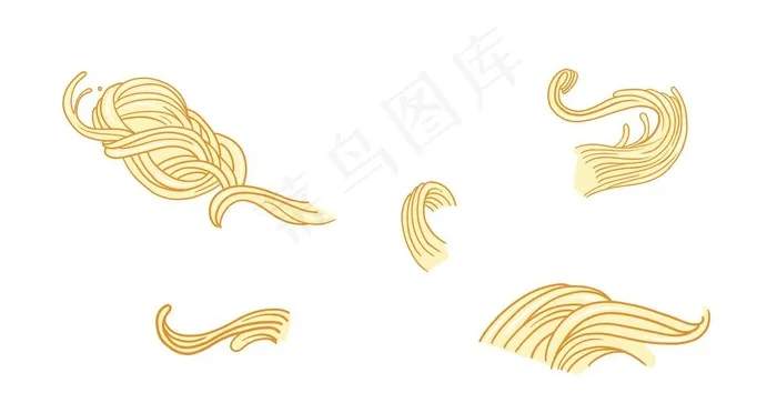 手绘面条  线条图片psd模版下载