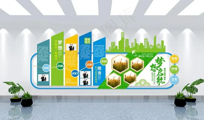 企业文化墙图片(800X320)cdr矢量模版下载