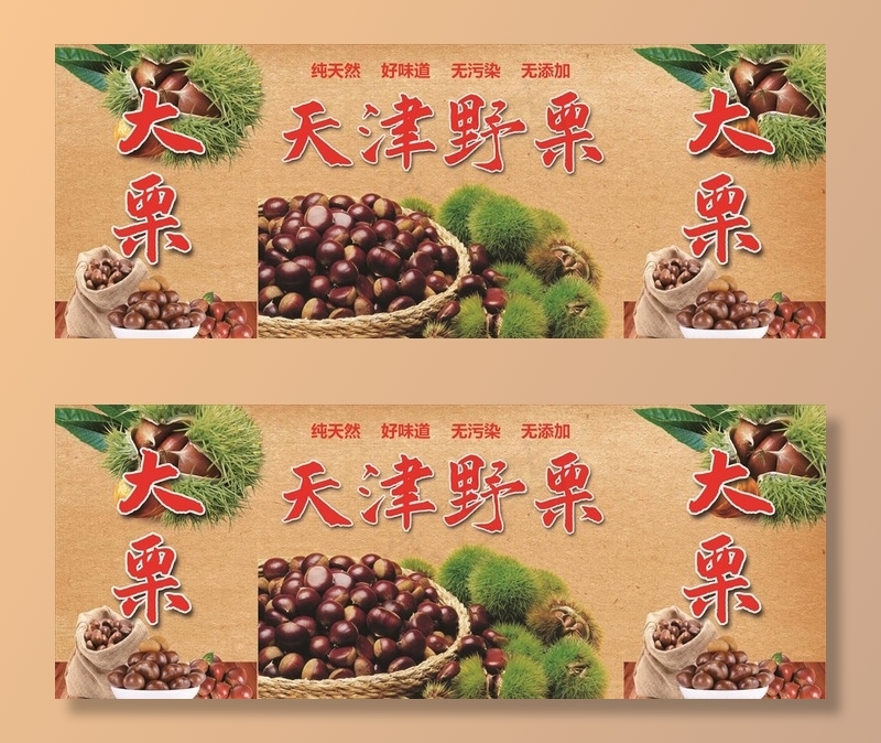 天津野栗糖炒栗子图片(7520X3110(DPI:100))psd模版下载